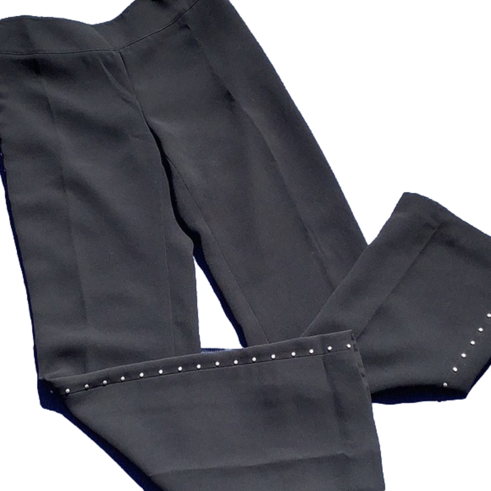 Worth Black Dresses pants with Silver Stud Trim Womans Sz 2